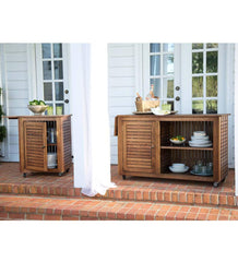 Plow & Hearth Wood Furniture | Outdoor Living Eucalyptus Wood Rolling Carts, Lancaster Outdoor Furniture Collection