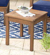 Plow & Hearth Wood Furniture | Outdoor Living Eucalyptus Wood Side Table, Lancaster Outdoor Furniture Collection - Natural