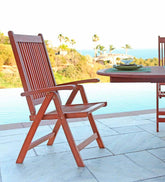 Plow & Hearth Wood Furniture | Outdoor Living Forest Stewardship Council Certified Eucalyptus 5-Position Reclining Chair