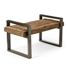 Plow & Hearth Wood Furniture | Outdoor Living Reclaimed Wood And Iron Outdoor Bench - Bronze