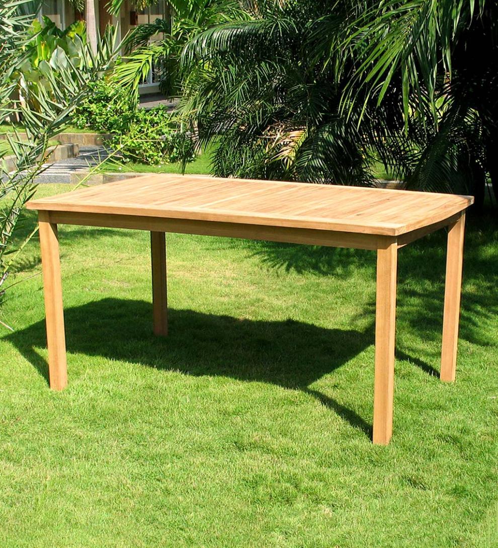 Plow & Hearth Wood Furniture | Outdoor Living Rectangular Teak Dining Table