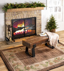 Plow & Hearth Wood Furniture | Outdoor Living Richland Indoor/Outdoor Reclaimed Wood Bench