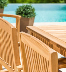 Plow & Hearth Wood Furniture | Outdoor Living Teak Dining Set, 7-Piece Set