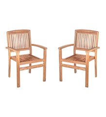 Plow & Hearth Wood Furniture | Outdoor Living Teak Wood Chairs, Set Of 2