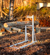 Plow & Hearth Wood Handling Tools | Fireplace & Hearth Foldable Steel Smart Log Holder Sawhorse - White