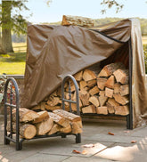 Plow & Hearth Wood Storage & Wood Racks | Fireplace & Hearth Heavy Duty Steel Wood Rack With Finial Design