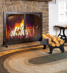 Plow & Hearth Wood Storage & Wood Racks | Fireplace & Hearth Metal Bear Silhouette Log Holder