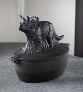 Plow & Hearth Wood Stove Accessories | Fireplace & Hearth Cast Iron Triceratops Dinosaur Wood Stove Steamer
