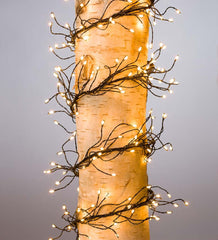 Plow & Hearth Deck & Patio Accents | Outdoor Living Electric Cluster Lights, 480 Warm White Leds On Bendable Wire, 10'L - Black