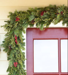 Plow & Hearth Deck & Patio Accents | Outdoor Living Holiday Woodland Evergreens 12'L Garland