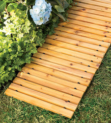 Plow & Hearth Garden Accents | Yard & Garden 8' Portable Roll-Out Straight Hardwood Pathway