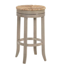 Plow & Hearth Kitchen & Bar Stools | Indoor Living 30" Round Rush Seat Swivel Bar Stool - Antique Black