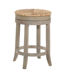 Plow & Hearth Kitchen & Bar Stools | Indoor Living 24" Round Rush Seat Swivel Counter Stool - Antique Black