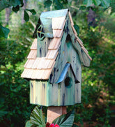 Plow & Hearth Birdhouses | Yard & Garden Boyd'S Bungalow Cypress Birdhouse - Blue