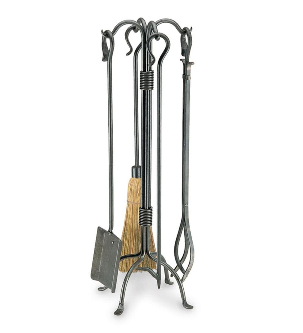 Plow & Hearth Fireplace Tool Sets | Fireplace & Hearth Shepherd&Apos;S Crook Fireplace Tool Set In Vintage Iron Finish - Vintage Iron