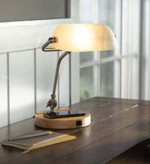 Plow & Hearth Home Accents | Indoor Living Banker'S Desk Lamp With Wireless Charging Station