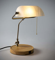 Plow & Hearth Home Accents | Indoor Living Banker'S Desk Lamp With Wireless Charging Station