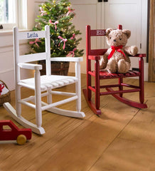 Plow & Hearth Chairs & Rockers | Indoor Living Child'S Oak Ladderback Rocker - Optional Personalization