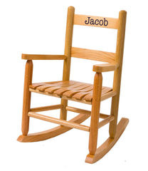 Plow & Hearth Chairs & Rockers | Indoor Living Child'S Oak Ladderback Rocker - Optional Personalization