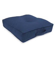 Plow & Hearth Outdoor Furniture Cushions | Outdoor Living Sunbrella® Classic Tufted Floor Cushion With Handle, 20"Sq. X 4" - Navy