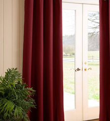 Plow & Hearth Curtain Panels | Indoor Living Madison Double-Blackout Back-Tab Patio Panel With Wand, 106"W X 84"L - Driftwood