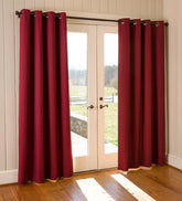 Plow & Hearth Curtain Panels | Indoor Living Madison Double-Blackout Grommet Patio Panel With Wand, 106"W X 84"L - Driftwood