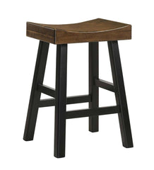Plow & Hearth Kitchen & Bar Stools | Indoor Living 25" Wood Saddle Counter Stool - Antique White