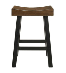 Plow & Hearth Kitchen & Bar Stools | Indoor Living 25" Wood Saddle Counter Stool - Antique White