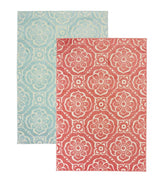 Plow & Hearth Synthetic Rugs | Indoor Living Indoor/Outdoor Clearwater Tile Rug, 8' X 10' - Berry