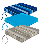 Plow & Hearth Outdoor Furniture Cushions | Outdoor Living Deluxe Sunbrella Square Cushion With Ties 16" X 16" X 3" - Bandana