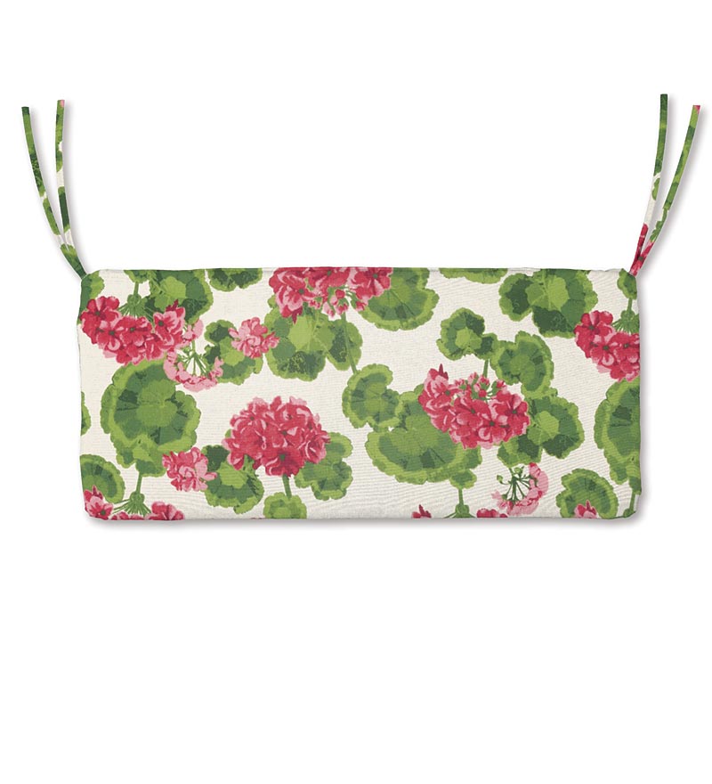 Plow & Hearth Outdoor Furniture Cushions | Outdoor Living Polyester Classic Swing/Bench Cushion, 54"X 18½"X 3" - Forest Hydrangea