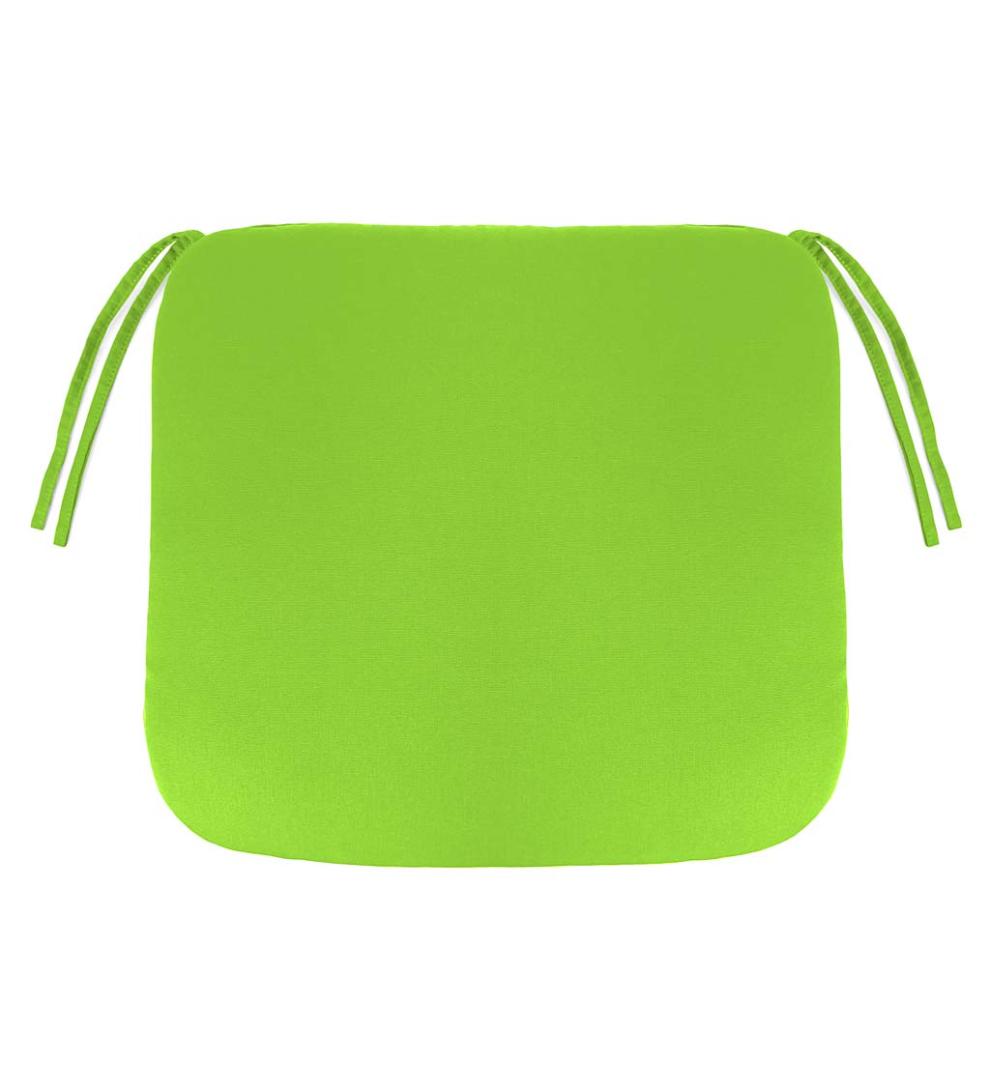 Plow & Hearth Outdoor Furniture Cushions | Outdoor Living Polyester Classic Chair Cushion With Ties, 19½" X 19" X 3" - Forest Green