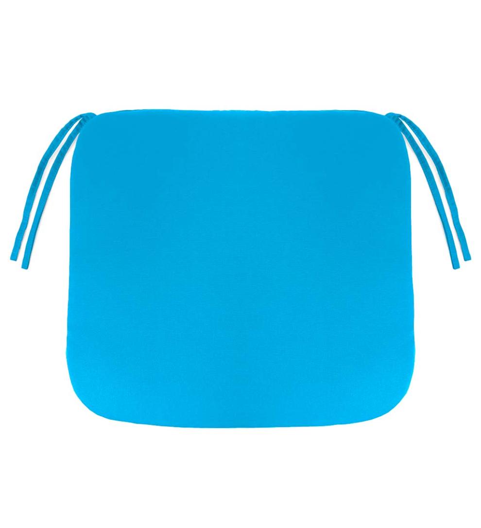 Plow & Hearth Outdoor Furniture Cushions | Outdoor Living Sunbrella Chair Cushion With Ties, 19½"X 19"X 3" - Bandana