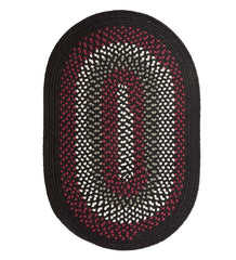 Plow & Hearth Stair Treads & Rug Pads | Indoor Living Solid Color Country Classic Braided Polypropylene Stair Tread, 8" X 28" - Black