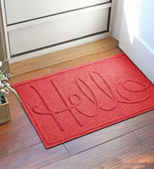 Plow & Hearth Doormats | Indoor Living Waterhog Indoor/Outdoor Hello Doormat, 2' X 3' - Bordeaux