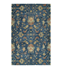 Plow & Hearth Hearth Rugs | Fireplace & Hearth Carmona Denim Wool Rug, 2' X 3' - Denim