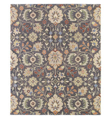Plow & Hearth Hearth Rugs | Fireplace & Hearth Meadow Wildflower Wool Rug, 2' X 3' - Pewter