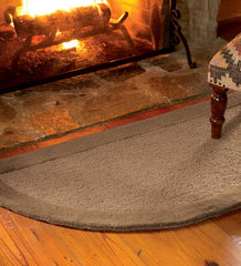 Plow & Hearth Hearth Rugs | Fireplace & Hearth Madrid Banded Half-Round Hearth Rug, 2' X 4' - Charcoal Brown