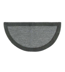 Plow & Hearth Hearth Rugs | Fireplace & Hearth Madrid Banded Half-Round Hearth Rug, 2' X 4' - Charcoal Brown
