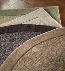 Plow & Hearth Hearth Rugs | Fireplace & Hearth Madrid Banded Half-Round Hearth Rug, 2' X 4' - Charcoal Brown