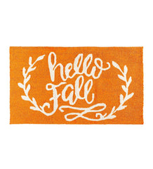 Plow & Hearth Home Accents | Indoor Living Indoor/Outdoor Hooked Hello Fall Rug, 24" X 42"