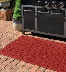 Plow & Hearth Synthetic Rugs | Indoor Living Waterhog Cordova Grill Mat, 3' X 5' - Bordeaux