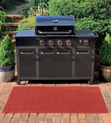 Plow & Hearth Synthetic Rugs | Indoor Living Waterhog Square Pattern Grill Mat, 3' X 5' - Bordeaux