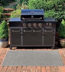 Plow & Hearth Synthetic Rugs | Indoor Living Waterhog Square Pattern Grill Mat, 3' X 5' - Bordeaux