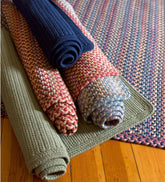 Plow & Hearth Hearth Rugs | Fireplace & Hearth Blue Ridge Rectangle Wool Braided Rug, 3' X 5' - Moss Multi