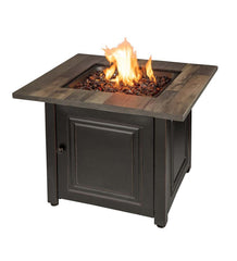 Plow & Hearth Fire Pits | Fireplace & Hearth Aberdeen Outdoor Lp Gas Fire Pit With Printed Resin Mantel, 30"