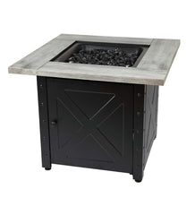 Plow & Hearth Fire Pits | Fireplace & Hearth Barnesdale Outdoor Lp Gas Fire Pit With Printed Resin Mantel, 30"