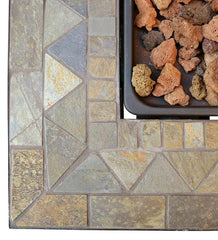Plow & Hearth Fire Pits | Fireplace & Hearth Dolan Outdoor Lp Gas Fire Pit With Slate Tile Top, 30"