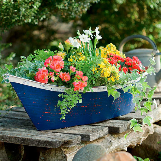 Recycled Metal Boat Planter
