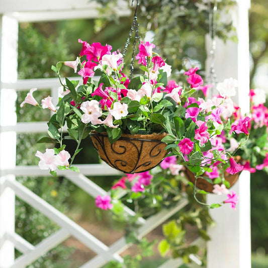 Faux Petunia Hanging Basket